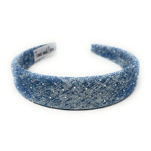 Load image into Gallery viewer, Blue glittery headband on a white background