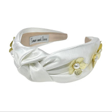Load image into Gallery viewer, Elegant satin headband with floral embellishments