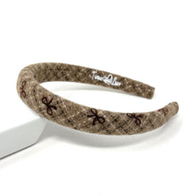Load image into Gallery viewer, Embroidered bow design on a soft headband
