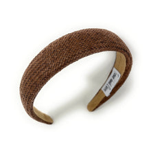Load image into Gallery viewer, Rich brown raffia headband with wide structured design