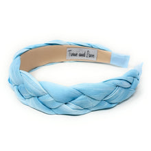 Load image into Gallery viewer, Pastel blue woven headband with a comfortable braided design and timeless style.