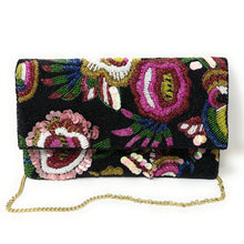 Load image into Gallery viewer, Floral beaded clutch purse, seed bead purse, beaded bag, tropical handbag, beaded bag, floral seed bead clutch, birthday gift for her, clutch bag, seed bead purse, engagement gift, party clutches, bridal gift, floral purse, gifts to bride, gifts for bride, wedding gift, evening bags, Summer beaded clutch purse, birthday gift for her, summer clutch, seed bead purse, beaded bag, summer bag, boho purse, black beaded clutch purse, unique bags, best selling items, handmade gifts, handmade bag purse