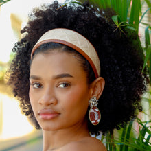 Load image into Gallery viewer, Handcrafted football drop earrings designed with detailed beadwork, rhinestone embellishments, and a lightweight statement silhouette.