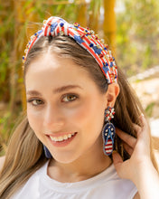 Load image into Gallery viewer, July 4th Earrings, USA Earrings, Fourth of July Earrings, Independence Day Jewelry, America Earrings, American Earrings, Patriot Earrings,USA Earrings, Patriotic, American Earrings, USA flip flops earrings, Flip Flops Beaded Earrings, Seed Bead Earrings, Stars &amp; Stripes, freedom,Patriotic Earrings, USA, American Flag, 4th of July, Fashion Earrings, Memorial Day, Beaded, Fashion Statement, Red Dangle, USA earrings, handmade earrings, Blue earrings, red white blue earrings