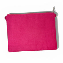 Load image into Gallery viewer, Sparkly pink makeup pouch with pearl-embroidered “hot girl stuff” design, adding a playful touch to any collection.