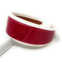 Load image into Gallery viewer, Glossy red wide headband with a patent finish and cream trim displayed on a white background.