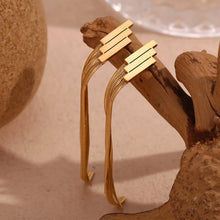 Load image into Gallery viewer, custom stud Earrings, 18k gold plated tassel Earrings, minimalist style Earrings, tassel 18k gold plated earrings, custom earrings, earrings party accessories, fancy accessories, 18k gold plated earrings, stainless steel custom earrings, best friend gifts, birthday gifts, dainty bohemian earrings, luxurious handmade accessories, embellished night jewelry, Fancy earrings, bridal gold plated earrings, long tassel earrings, best selling items, handmade gifts, custom gifts, valentines day gifts valentines day f