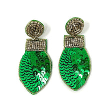 Load image into Gallery viewer, Christmas Beaded Earrings, green Christmas lights Earrings, Holiday Earrings, Christmas Beaded Earrings, Christmas Bead earrings, green Merry Christmas Earrings, Holiday green earrings, green Christmas Light beaded earrings, green Bulb Christmas earrings, Christmas earrings, holiday earrings, green Holiday earrings, green Holiday bead earrings, holiday gifts, holiday accessories, green holiday beaded accessories, Holiday accessories, Holiday Christmas earrings, Christmas gifts, best Selling items