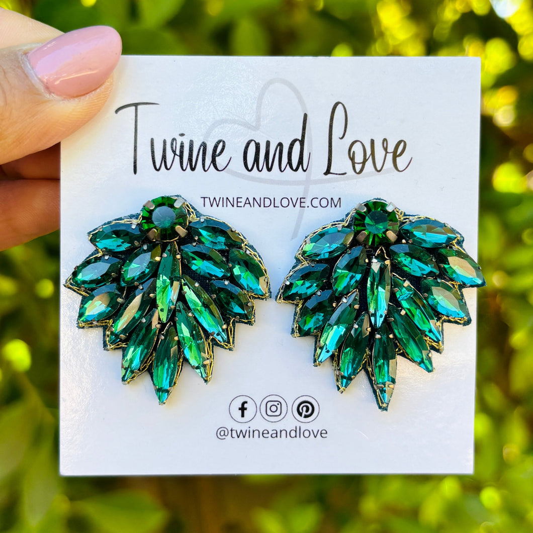 custom beaded Earrings, Unique jeweled Earrings, green Beaded Earrings, boho earrings, green jeweled earrings, handmade earrings, custom earrings, party accessories, fancy accessories, green embellished earrings, custom earrings, best friend gifts, birthday gifts, bohemian earrings, luxurious handmade accessories, night jewelry, Fancy earrings, boho earrings, beaded earrings, Fancy jeweled earrings, emerald color earrings, best selling items, statement earrings, handmade gifts, custom gifts
