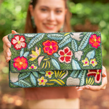 Load image into Gallery viewer, flowers beaded clutch purse, birthday gift for her, summer clutch, seed bead purse, beaded bag, palm leaf handbag, beaded bag, seed bead clutch, summer bag, birthday gift for her, clutch bag, seed bead purse, engagement gift, bridal gift to bride, bridal gift, palm leaves purse, gifts to bride, gifts for bride, wedding gift, bride gifts, beaded clutch purse, birthday gift for her, summer clutch, seed bead purse, beaded bag, summer bag, boho purse, orange flowers purse, green color purse