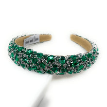 Load image into Gallery viewer, Green beaded headband on a white background