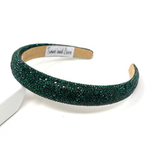 Load image into Gallery viewer, Green glittery headband on a white background