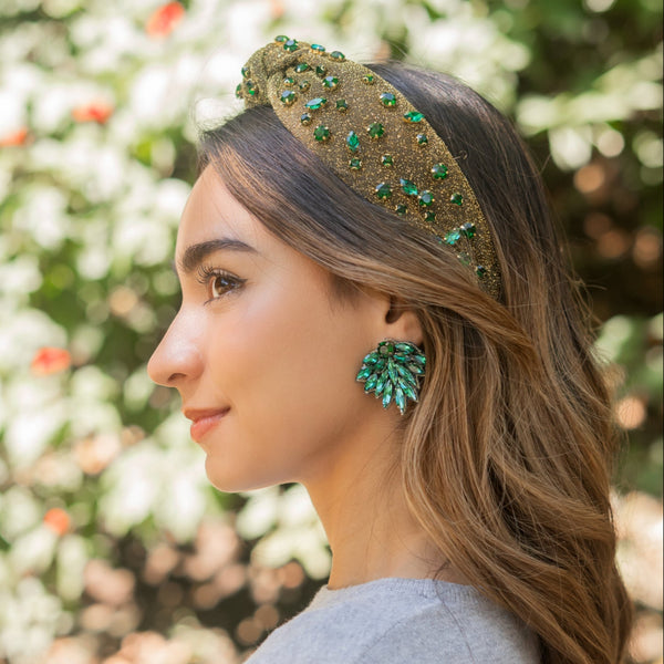 Green_sparkling_knot_headband_  display picture 3