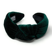 Load image into Gallery viewer, St Patricks Headband, Green velvet Headband, green Knot Headband, St Patricks Hair Accessories, green velour Headband, Best Seller, headbands for women, best selling items, knotted headband, hairbands for women, Fall Winter gifts, Solid color knot Headband, Solid color hair accessories, green headband, Velour knotted headband, Statement headband, Birthday gifts, embellished knot headband, St Patricks Day accessories, Christmas headband, Christmas velour headband, Velvet knot headband, velvet knotted headban