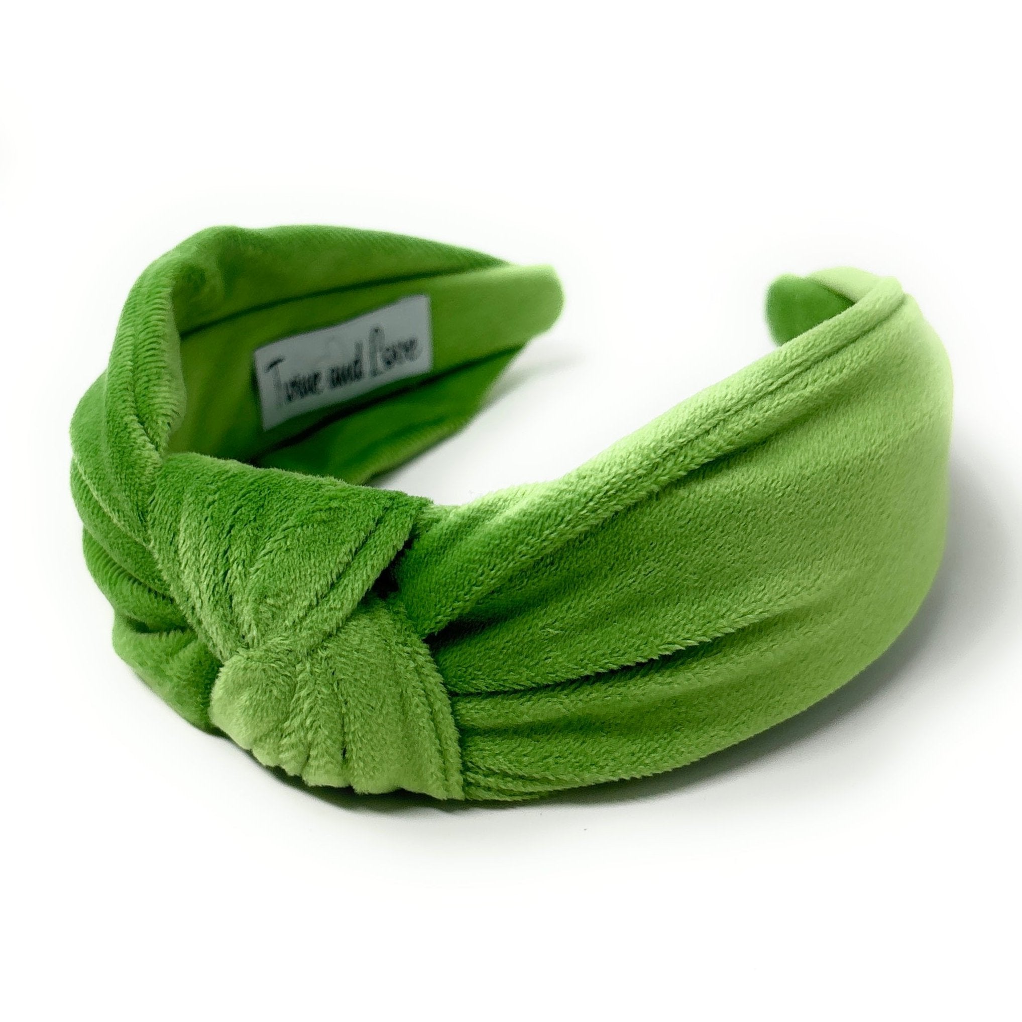 Twine and Love | Lime Green Velvet Top Knot Headband | Handcrafted