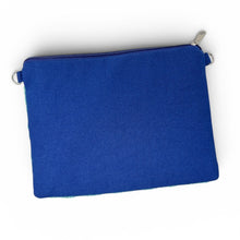 Load image into Gallery viewer, Ocean-inspired beaded pouch with handcrafted sardine motifs, blue and turquoise accents, and a fun coastal-chic design perfect for vacations and summer styling.