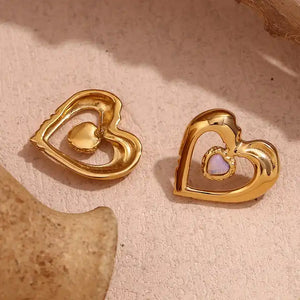 heart stud Earrings, 18k gold stud Earrings, minimalist style Earrings, heart gemstone stud 18k gold earrings, custom earrings, earrings party accessories, fancy accessories, 18k gold plated earrings, custom earrings, best friend gifts, birthday gifts, heart shape earrings, luxurious handmade accessories, embellished night jewelry, heart earrings, bridal gold plated earrings, waterproof jeweled earrings, best selling items, handmade gifts, custom gifts, valentines day gifts, gifts for her, minimalist jewelr