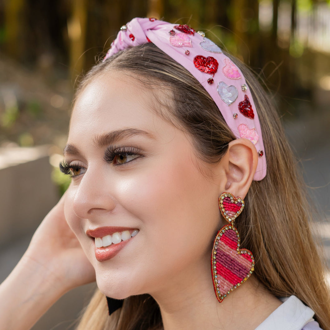 VALENTINEs day sequin hearts Headband, Hearts Headbands for Women, red hearts Knot Headband, Hearts Knot Headbands, Valentines Day Knotted Headband, knotted headband, birthday gift for her, headbands for women, best selling items, knotted headbands, pink hair accessories, pink knot headband, valentine’s day headband, valentines headband, valentine’s day gifts, Pink sequin headband, red hearts headband, red headband, hearts headband, heart headband for women and girls, red knotted headband