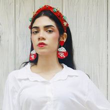 Load image into Gallery viewer, Holiday Bow Jeweled Knot Headband