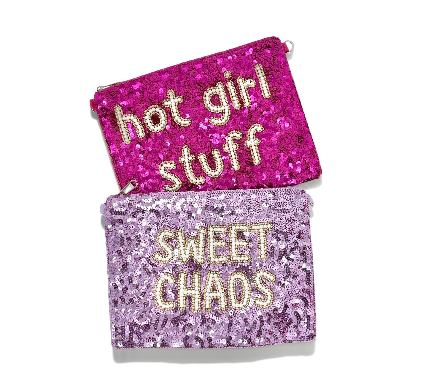Hot Girl Stuff and Sweet Chaos Beaded Pouch