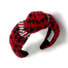 Load image into Gallery viewer, red houndstooth Headband, tweed Knotted Headband, houndstooth Knotted Headband, houndstooth tweed Hair Accessories, red black Headband, Best Seller, headbands for women, best selling items, knotted headband, hairbands for women, black red plaid gifts, Plaid knot Headband, winter hair accessories, winter plaid headband, tweed uniform headband, Statement headband, winter headband, winter style knot headband, custom Knotted headband, plaid headband, Winter Plaid knot headband, plaid knot headband
