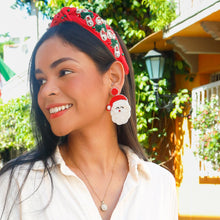 Load image into Gallery viewer, Hand Beaded Candy Canes Knot Headband