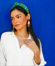 Load image into Gallery viewer, Red Green Nutcracker Beaded Earrings