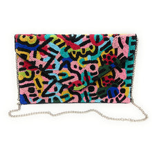 Load image into Gallery viewer, Multicolor Beaded Clutch Purse, Summer Crossbody Purse, Beaded Clutch Purse, multi color Beaded Bag, Crossbody Bag, Summer Clutch Purse, Best Seller, birthday gift for her, summer clutch, seed bead purse, beaded bag, multicolor handbag, beaded bag, seed bead clutch, summer bag, beaded purse, seed bead purse, engagement gift, bridal gift to bride, wedding gift, bride gifts, beaded clutch purse, summer clutch, seed bead purse, beaded bag, summer bag, boho purse, rainbow color purse, party clutch