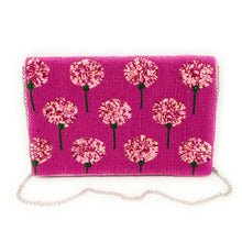 Load image into Gallery viewer, Floral beaded clutch purse, birthday gift for her, summer clutch, pink seed bead purse, spring beaded bag, tropical handbag, pink beaded bag, floral seed bead clutch, summer bag, birthday gift for her, clutch bag, seed bead purse, engagement gift, bridal gift to bride, bridal gift, pink floral purse, gifts to bride, wedding gift, bride gifts, Summer beaded clutch purse, birthday gift for her, summer clutch, seed bead purse, beaded bag, summer bag, boho purse, pink beaded clutch purse, handmade unique bags