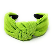 Load image into Gallery viewer, summer Headband, neon Knotted Headband, green color Knot Headband, neon Hair Accessories, neon green knot Headband, Best Seller, headbands for women, best selling items, neon green knotted headband, hairbands for women, turquoise color Headband, Solid color hair accessories, summer headband, solid color knotted headband, Statement headband, Summer knot headband, green neon knot headband, solid hairband, solid color headband, custom headband, Handmade gifts, best selling items, Summer accessories