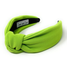 Load image into Gallery viewer, summer Headband, neon Knotted Headband, green color Knot Headband, neon Hair Accessories, neon green knot Headband, Best Seller, headbands for women, best selling items, neon green knotted headband, hairbands for women, turquoise color Headband, Solid color hair accessories, summer headband, solid color knotted headband, Statement headband, Summer knot headband, green neon knot headband, solid hairband, solid color headband, custom headband, Handmade gifts, best selling items, Summer accessories