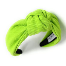 Load image into Gallery viewer, summer Headband, neon Knotted Headband, green color Knot Headband, neon Hair Accessories, neon green knot Headband, Best Seller, headbands for women, best selling items, neon green knotted headband, hairbands for women, turquoise color Headband, Solid color hair accessories, summer headband, solid color knotted headband, Statement headband, Summer knot headband, green neon knot headband, solid hairband, solid color headband, custom headband, Handmade gifts, best selling items, Summer accessories