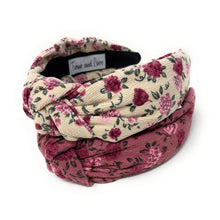 Load image into Gallery viewer, Floral patterned headband on a white background