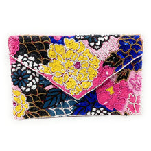 Load image into Gallery viewer, Floral beaded clutch purse, blue pink bead purse, beaded bag, tropical handbag, beaded bag, floral seed bead clutch, birthday gift for her, clutch bag, seed bead purse, engagement gift, party clutches, floral purse, gifts to bride, wedding gift, evening bags, Summer beaded clutch purse, birthday gift for her, summer clutch, blue white clutch purse, beaded bag, summer bag, boho purse, blue beaded clutch purse, unique bags, best selling items, handmade gifts, handmade bag purse, floral sequin clutch purse