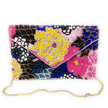 Load image into Gallery viewer, Floral beaded clutch purse, blue pink bead purse, beaded bag, tropical handbag, beaded bag, floral seed bead clutch, birthday gift for her, clutch bag, seed bead purse, engagement gift, party clutches, floral purse, gifts to bride, wedding gift, evening bags, Summer beaded clutch purse, birthday gift for her, summer clutch, blue white clutch purse, beaded bag, summer bag, boho purse, blue beaded clutch purse, unique bags, best selling items, handmade gifts, handmade bag purse, floral sequin clutch purse