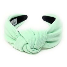 Load image into Gallery viewer, summer Headband, spring Knotted Headband, mint Knot Headband, mint Hair Accessories, light green knot Headband, Best Seller, headbands for women, best selling items, mint knotted headband, hairbands for women, mint Headband, Solid color hair accessories, Spring headband, solid color knotted headband, Statement headband, Spring Summer headband, Easter knot headband, solid hairband, solid color headband, Easter headband