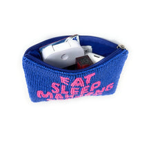 Load image into Gallery viewer, Eat Sleep Mahjong Repeat Beaded Pouch