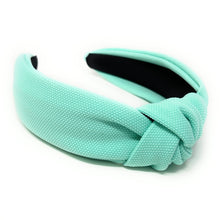 Load image into Gallery viewer, summer Headband, spring Knotted Headband, seafoam color Knot Headband, green Hair Accessories, seafoam knot Headband, Best Seller, headbands for women, best selling items, light green knotted headband, hairbands for women, turquoise color Headband, Solid color hair accessories, Spring headband, solid color knotted headband, Statement headband, Spring Summer headband, Easter knot headband, solid hairband, solid color headband, Easter headband, Handmade gifts, best selling items, Summer headband