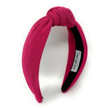 Load image into Gallery viewer, summer Headband, spring Knotted Headband, fuchsia color Knot Headband, fuchsia pink Hair Accessories, pink knot Headband, Best Seller, headbands for women, best selling items, fuchsia knotted headband, hairbands for women, dark pink Headband, Solid color hair accessories, fuchsia headband, solid color knotted headband, Statement headband, Spring Summer headband, Easter knot headband, solid hairband, solid color headband, Easter headband, best selling items