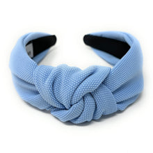 Load image into Gallery viewer, summer Headband, spring Knotted Headband, blue Knot Headband, blue Hair Accessories, light blue knot Headband, Best Seller, headbands for women, best selling items, blue knotted headband, hairbands for women, mint Headband, Solid color hair accessories, Spring headband, solid color knotted headband, Statement headband, Spring Summer headband, Easter knot headband, solid hairband, solid color headband, Easter headband