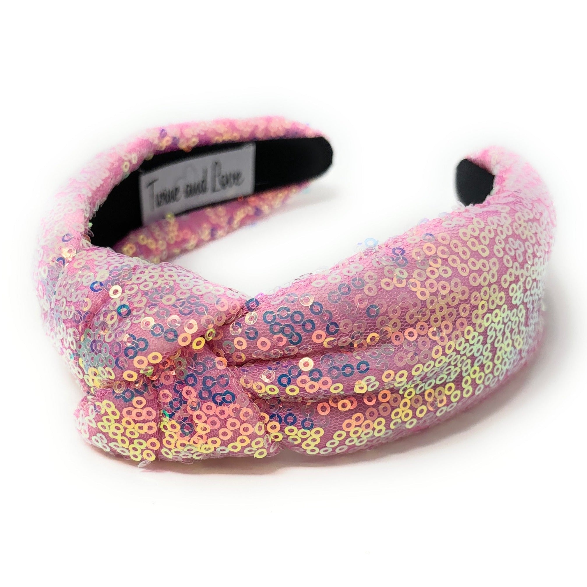 Sequin Padded Pink Headband FROG SAC Headbands for Girls - Rainbow Sequin Padded Head  main image 3