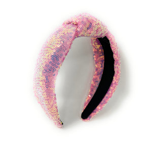 Pink Sequin Padded Knot Headband