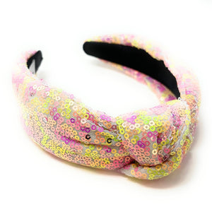 headband for women, summer Knot headband, Summer lover headband, Summer knotted headband, Multicolor top knot headband, multi color top knotted headband, multicolor knotted headband, Bright knot headband, Sequin hair band, neon knot headbands, Neon headband, statement headbands, top knotted headband, knotted headband, Multicolor accessories, embellished headband, gemstone knot headband, luxury headband, embellished knot headband, rainbow knot headband, summer knot embellished headband