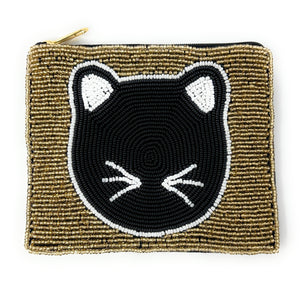 Cat Lover Beaded Pouch