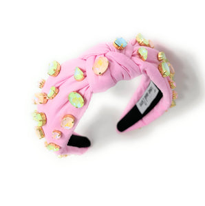 Pastel Pink Jeweled Knot Headband