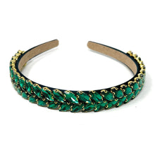 Load image into Gallery viewer, headband for women, fall headband, green headband, fall winter headband, jade headband, green headband, jade color headband, green headband, dark green hair band, unique green headbands, unique headband, statement headbands, green leaf headband, knotted headband, green accessories, embellished headband, gemstone headband, luxury headband, embellished headband, dainty headband, baroque embellished headband, custom headband