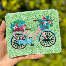 Load image into Gallery viewer, Bicycle beaded Coin Purse Pouch, Beaded Coin Purse, bead Coin Purse, Beaded Purse, Summer Coin Purse, Best Friend Gift, Boho bags, Wallets for her, beaded coin purse, boho gifts, boho pouch, boho accessories, best friend gifts, tween girl gifts, neon beaded coin pouch, miscellaneous gifts, best seller, best selling items, bachelorette gifts, birthday gifts, preppy beaded wallet, party favors, jaguar beaded coin purse, money pouch, wallets for girls, bohemian wallet, batch gifts, mother’s day gift