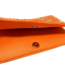 Load image into Gallery viewer, bohemian beaded clutch purse, boho bead purse, beaded bag, golden handbag, beaded bag, golden orange seed bead clutch, birthday gift for her, clutch bag, seed bead purse, engagement gift, party clutches, golden orange purse, gifts to bride, wedding gift, evening bags, Summer beaded clutch purse, summer clutch, orange clutch purse, beaded bag, summer bag, boho purse, golden orange accessories, unique bags, best selling items, handmade gifts, handmade bag purse, boho clutch purse, orange gold bag