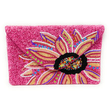 Load image into Gallery viewer, Floral beaded clutch purse, pink bead purse, beaded bag, tropical handbag, beaded bag, floral seed bead clutch, birthday gift for her, clutch bag, seed bead purse, engagement gift, party clutches, floral purse, gifts to bride, wedding gift, evening bags, Summer beaded clutch purse, birthday gift for her, summer clutch, pink clutch purse, beaded bag, summer bag, boho purse, blue beaded clutch purse, unique bags, best selling items, handmade gifts, handmade bag purse, floral sequin clutch purse