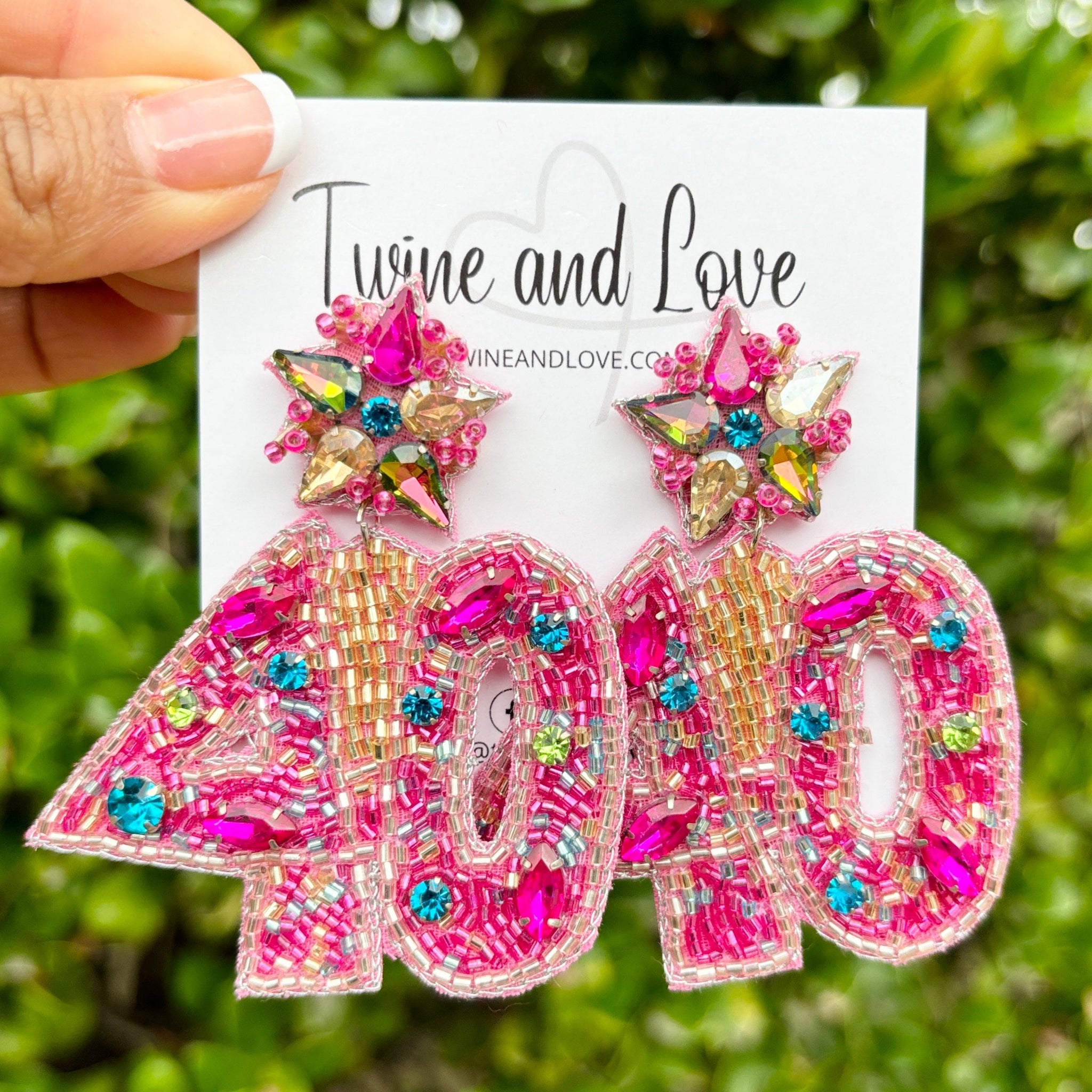 40th birthday gear Twine and Love | Birthday Statement Beaded Earrings